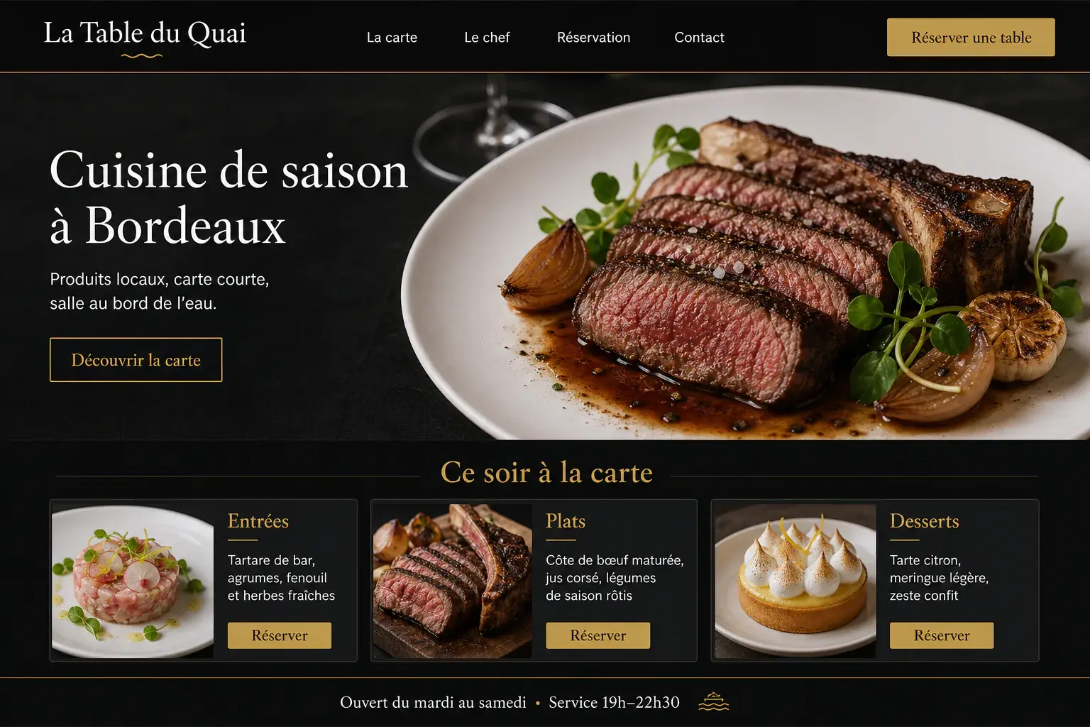 Exemple de direction — La Table du Quai